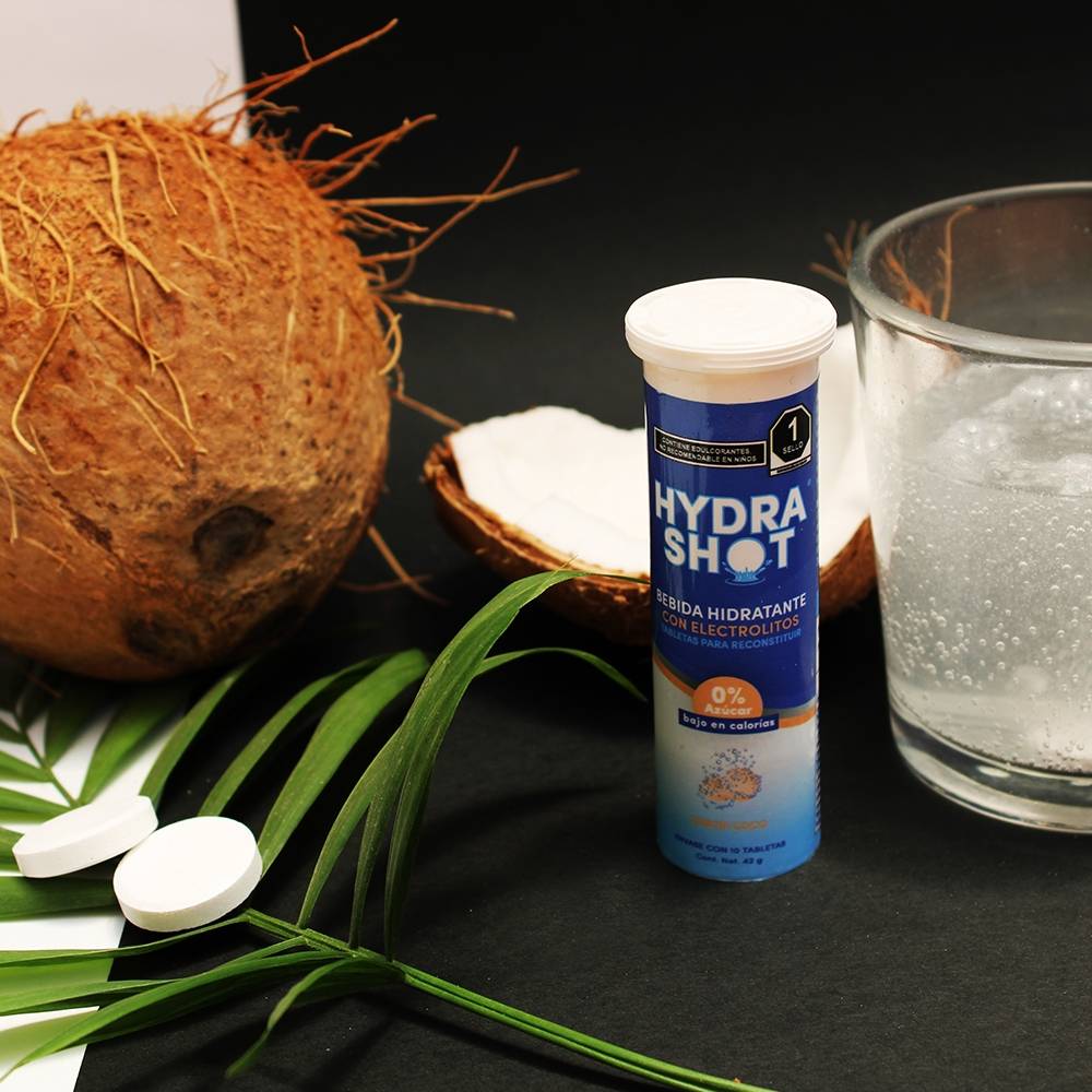Hydrashot Electrolitos En Tabletas Efervescentes - Coco - 10 Tab