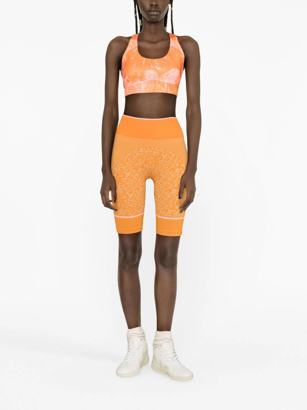 Adidas by Stella McCartney - Shorts de ciclismo con estampado de leopardo