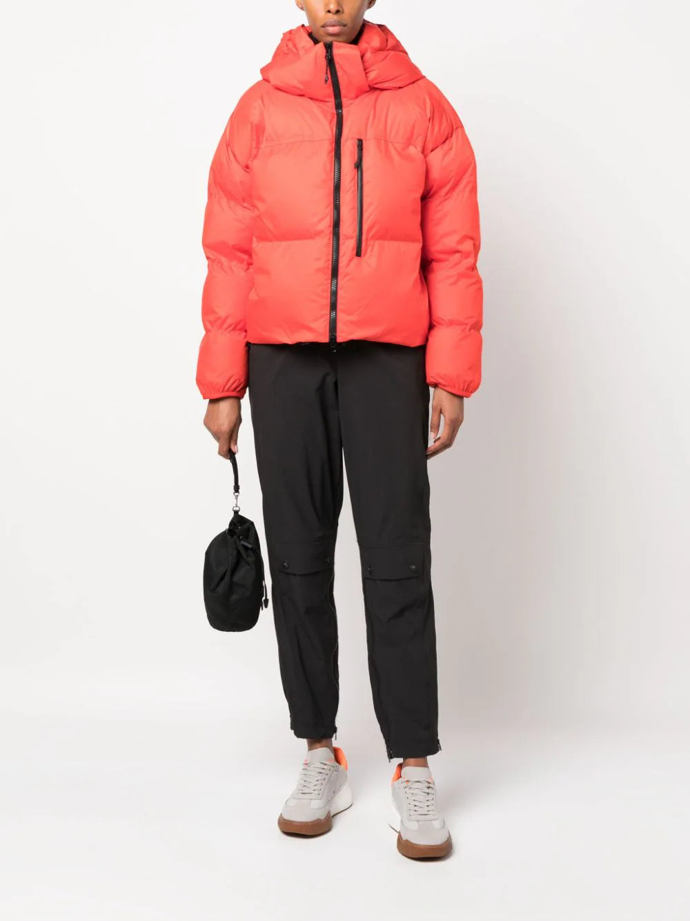 Adidas by Stella McCartney - Chamarra capitonada con capucha y logo estampado