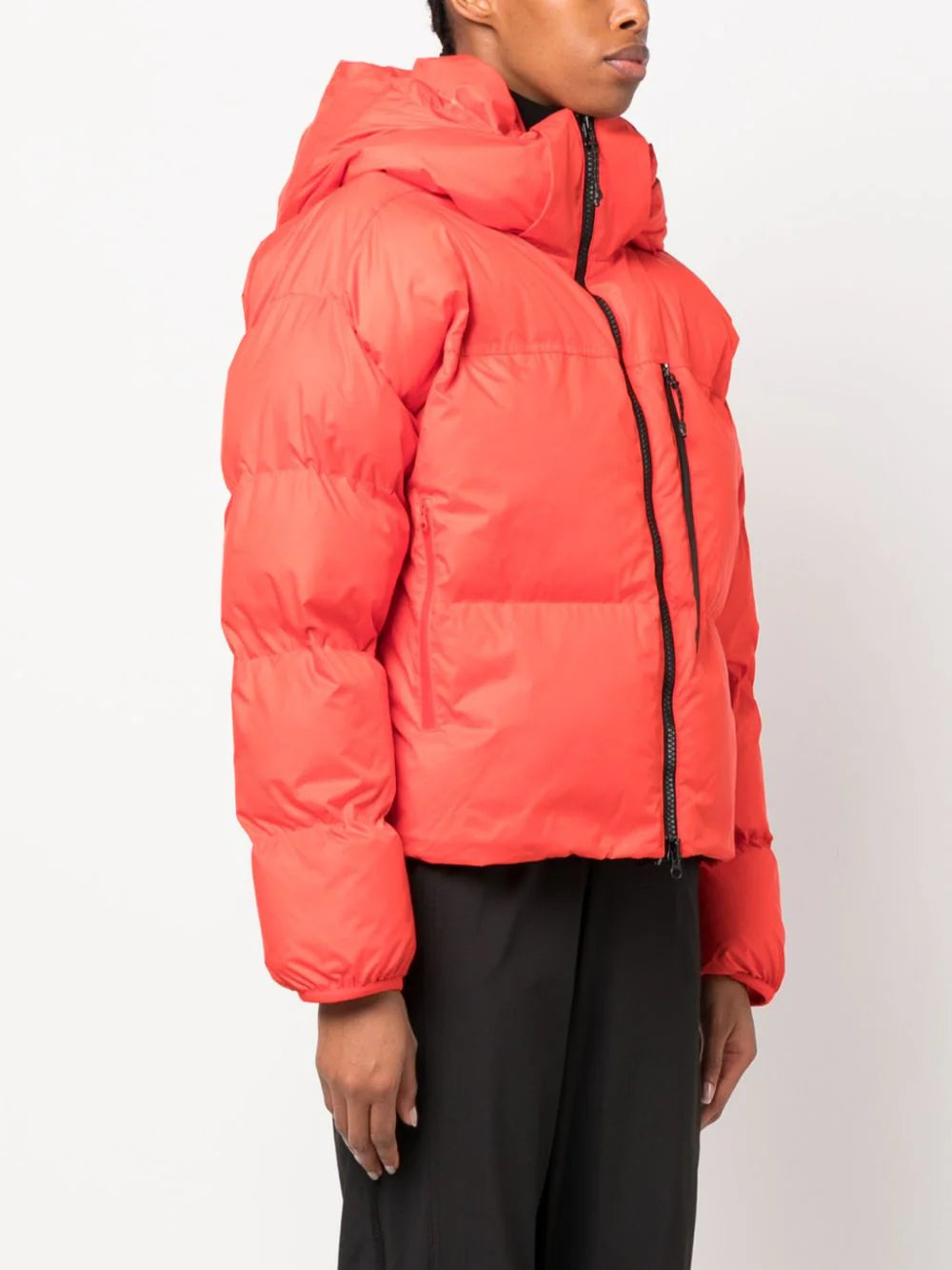 Adidas by Stella McCartney - Chamarra capitonada con capucha y logo estampado