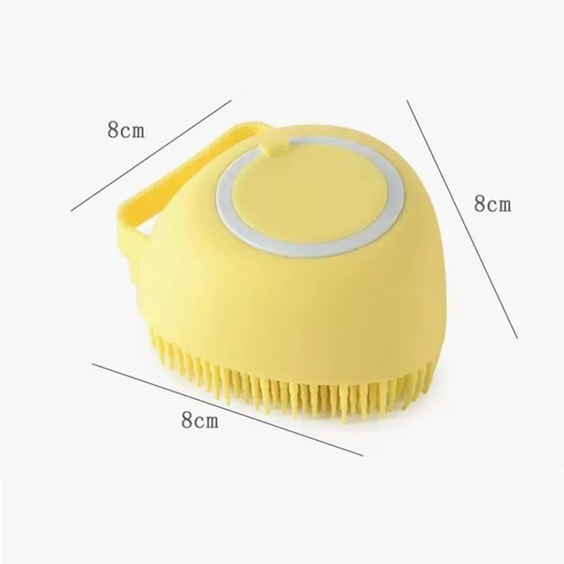 Cepillo de Baño para Perro y Mascotas de Pelo Corto y Largo de Silicona Suave con Dispensador de Champú