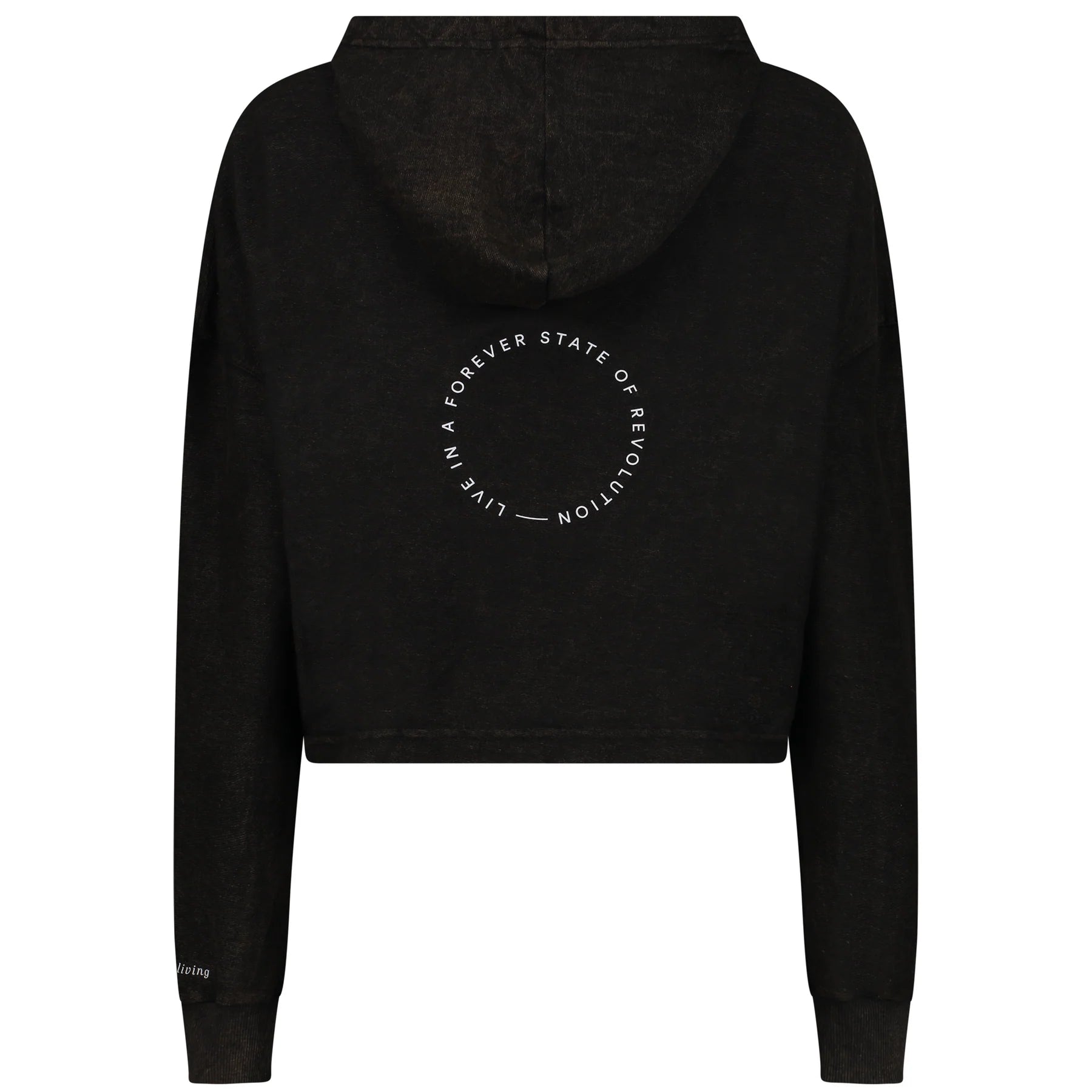 Crop Hoodie Sersana Holgada Negra Jaspeada Unisex