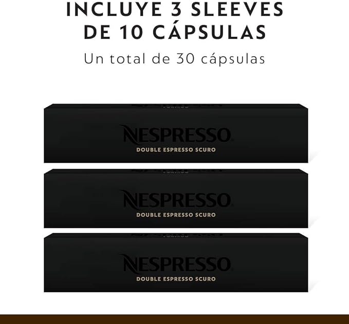 Nespresso, Café Double Espresso Scuro, Paquete de 30 cápsulas de Sistema Vertuo.