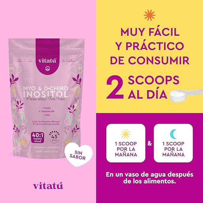 Vitatú Myo Inositol & D-Chiro Inositol para Mujeres - 225 g