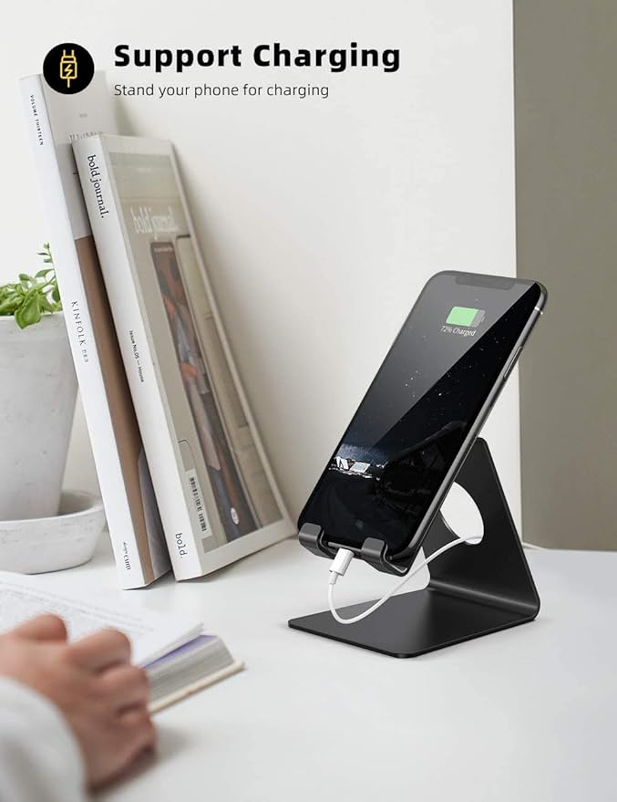 Lamicall Soporte para Celular de Aluminio para iPhone, Samsung, Xiaomi, Huawei y Otros Smartphones 4-8"