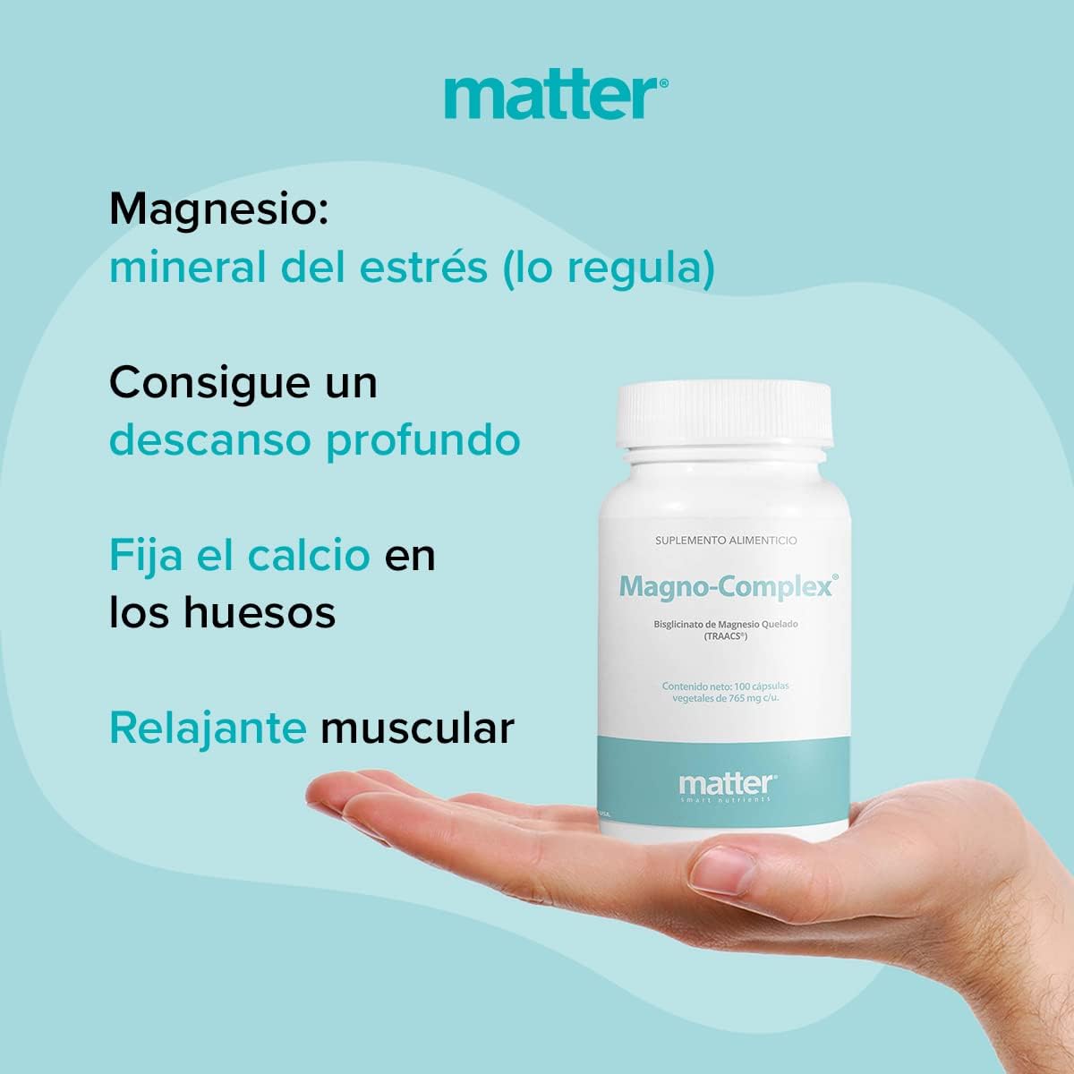Suplemento Alimenticio Bisglicinato de Magnesio Quelado Vegano