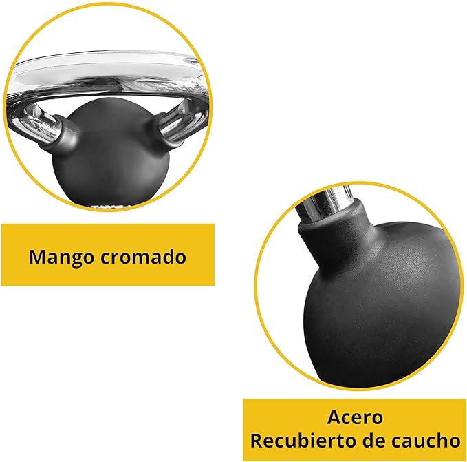 Tayga - Pesa Rusa con Rubber Kettlebell en 10KG con Mango Cromado