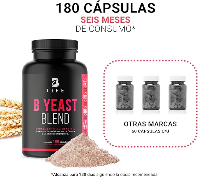B Life - B Yeast Blend Complejo B - 180 cápsulas