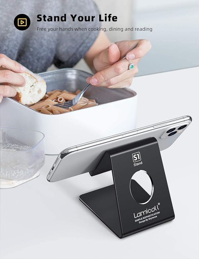 Lamicall Soporte para Celular de Aluminio para iPhone, Samsung, Xiaomi, Huawei y Otros Smartphones 4-8"