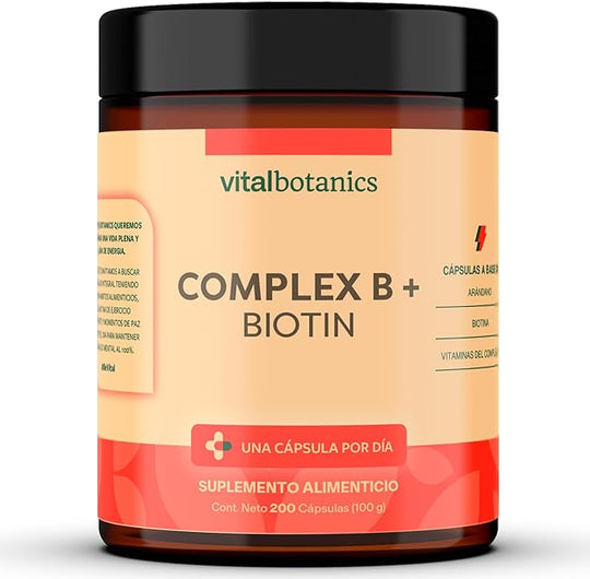 VitalBotanics Suplemento Multivitamínico Complex B + Biotin - 200 capsulas