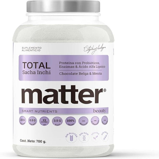MATTER SMART NUTRIENTS - Total Beauty, Sacha Inchi - Bebida de Proteína con Probióticos, Enzimas y Ácido Alfa Lipoico