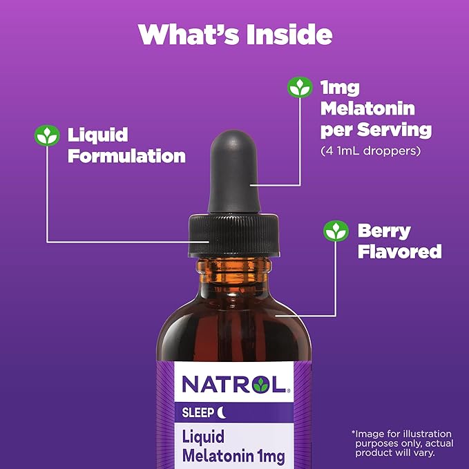 Natrol Tintura líquida de melatonina, sabor a bayas, botella de tintura - 60 mL
