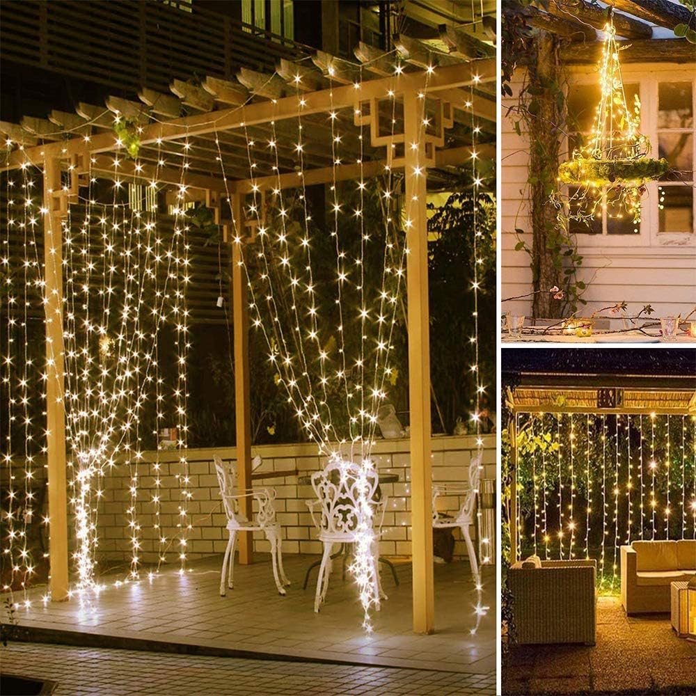 Cortina de Luz 3M*3M con 300Leds - 8 Modos de Luces con Control Remoto