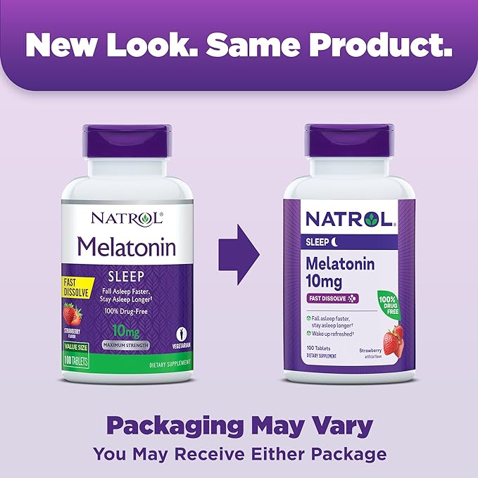 Natrol - Melatonin Fast Dissolve Tablets, Strawberry flavor, 10mg - 100 tab