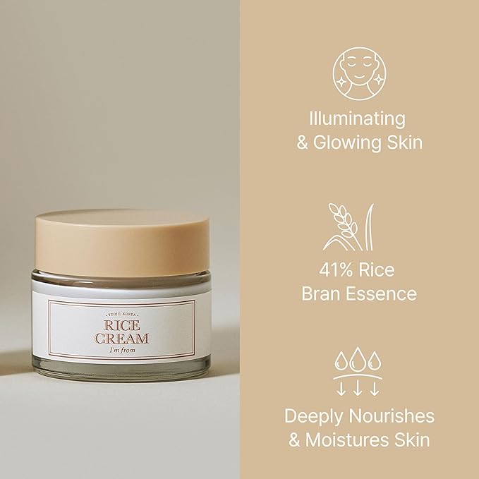 Crema de arroz de 1.6 onzas, 41% esencia de salvado de arroz con ceramida
