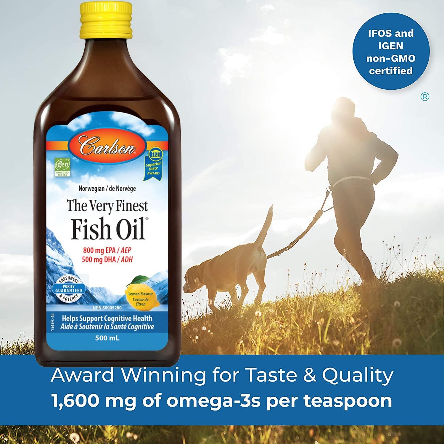Carlson - The Very Finest Fish Oil Liquid Omega-3 Lemon - 500 ml