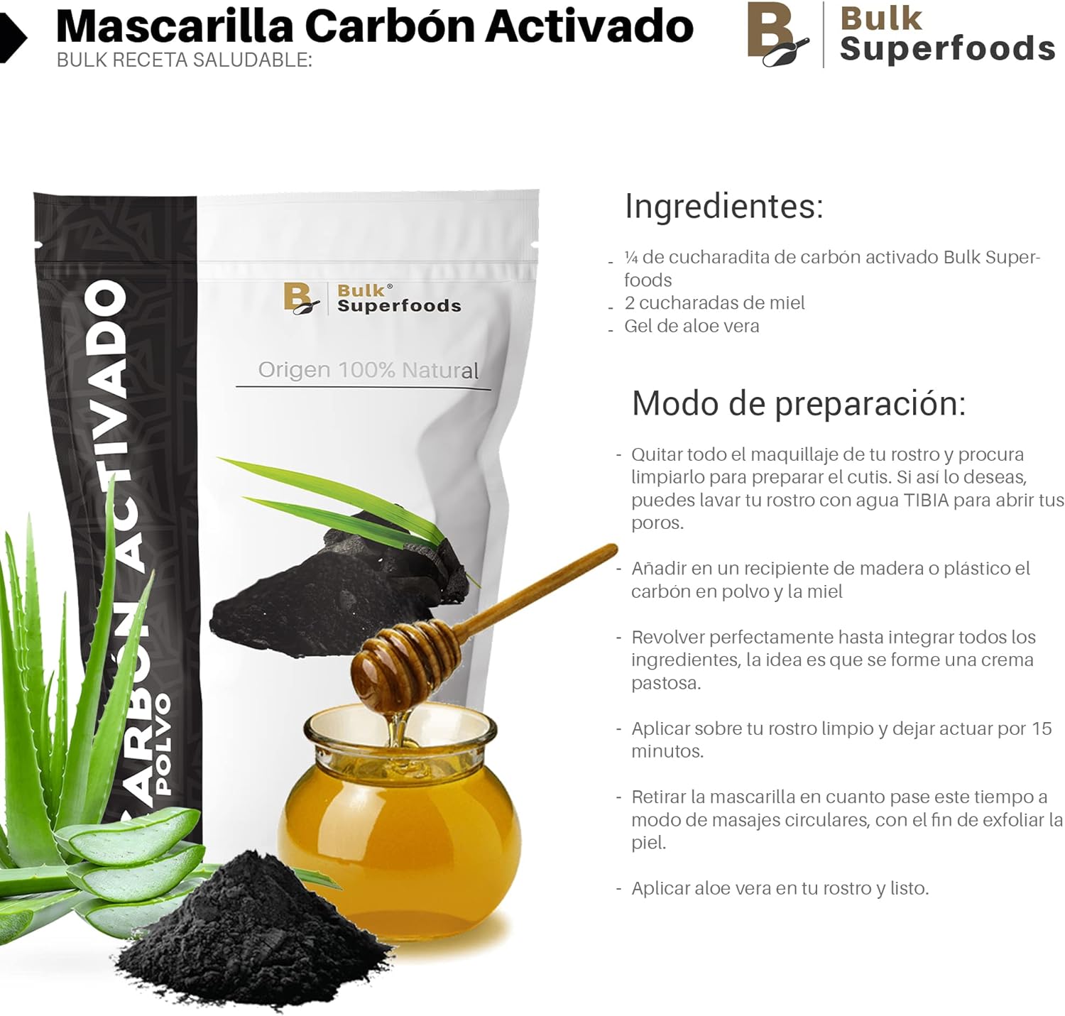 Carbón Activado en Polvo | Contiene 100 g