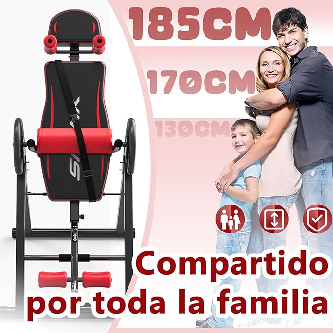 Mesa de Inversión, Tabla Inversion por Gravedad Mesa Inversion 180º, Altura Ajustable - Azul