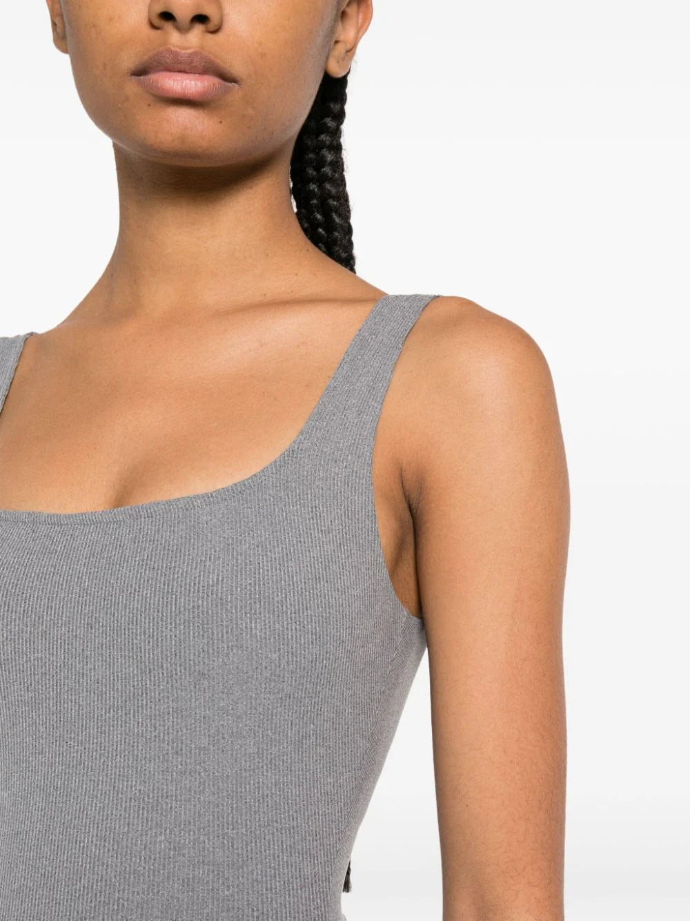 Girlfriend Collective - Body tejido de canalé con cuello cuadrado