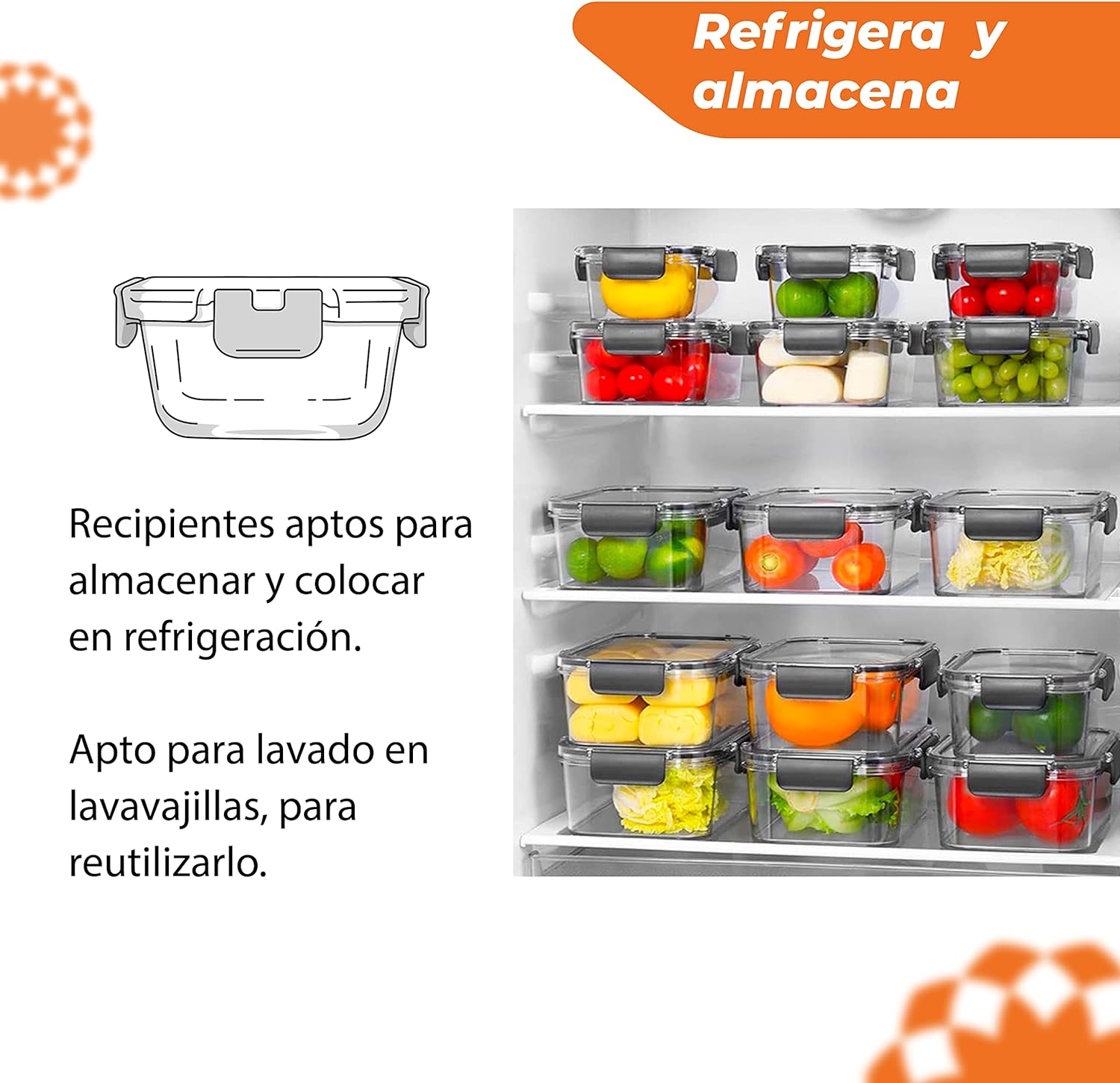 TANNY'S KITCHEN Juego de 10 recipientes Vidrio Herméticos