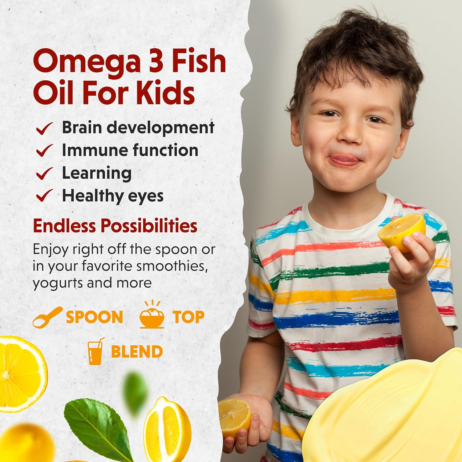 Barlean's - Kid's Omega Swirl Fish Oil, Lemonade Flavor - 227 g