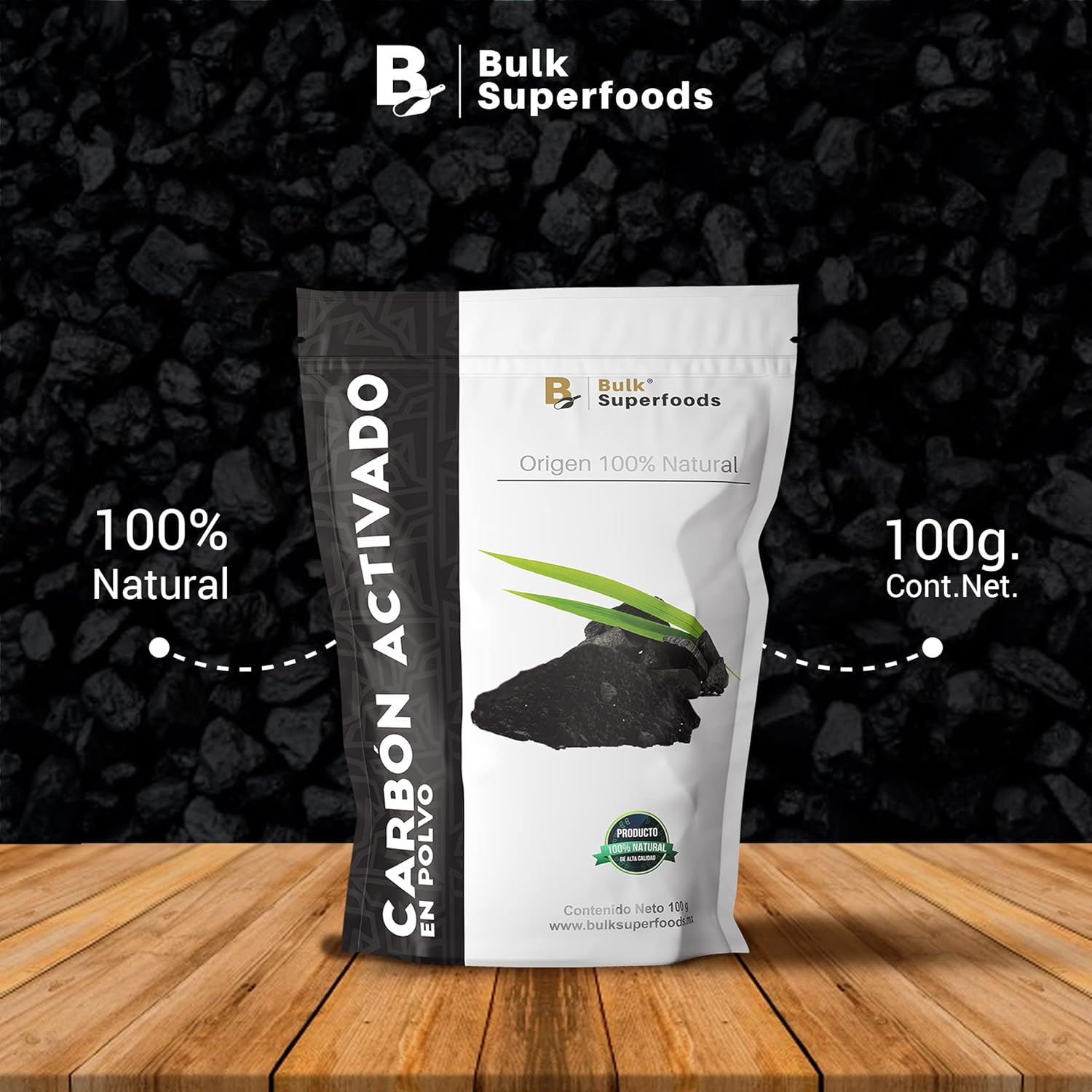 Carbón Activado en Polvo | Contiene 100 g