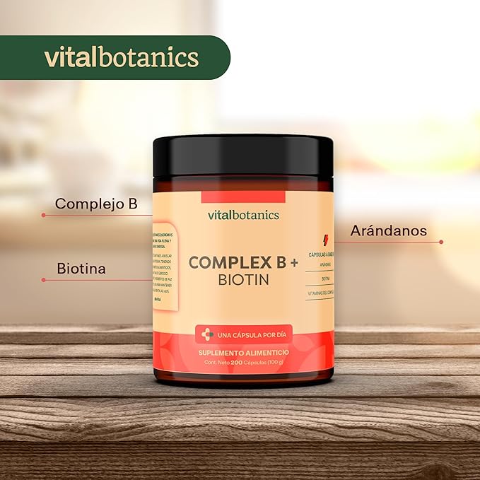 VitalBotanics Suplemento Multivitamínico Complex B + Biotin - 200 capsulas