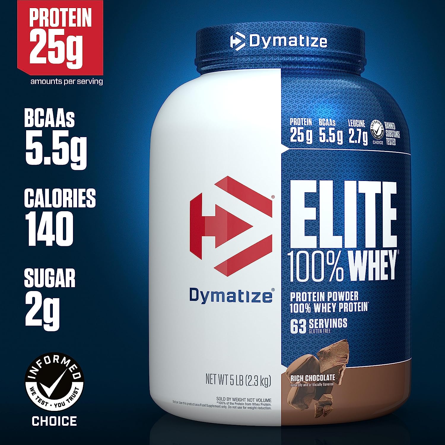 Dymatize - Elite Whey Proteina, Rich Chocolate - 2.27 kg