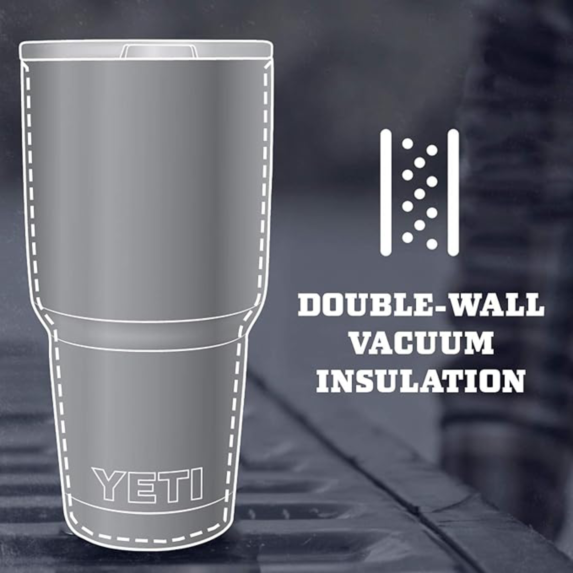 YETI Rambler - Vaso de 887 ml, de Acero Inoxidable, aislado al vacío con Tapa MagSlider - Negro