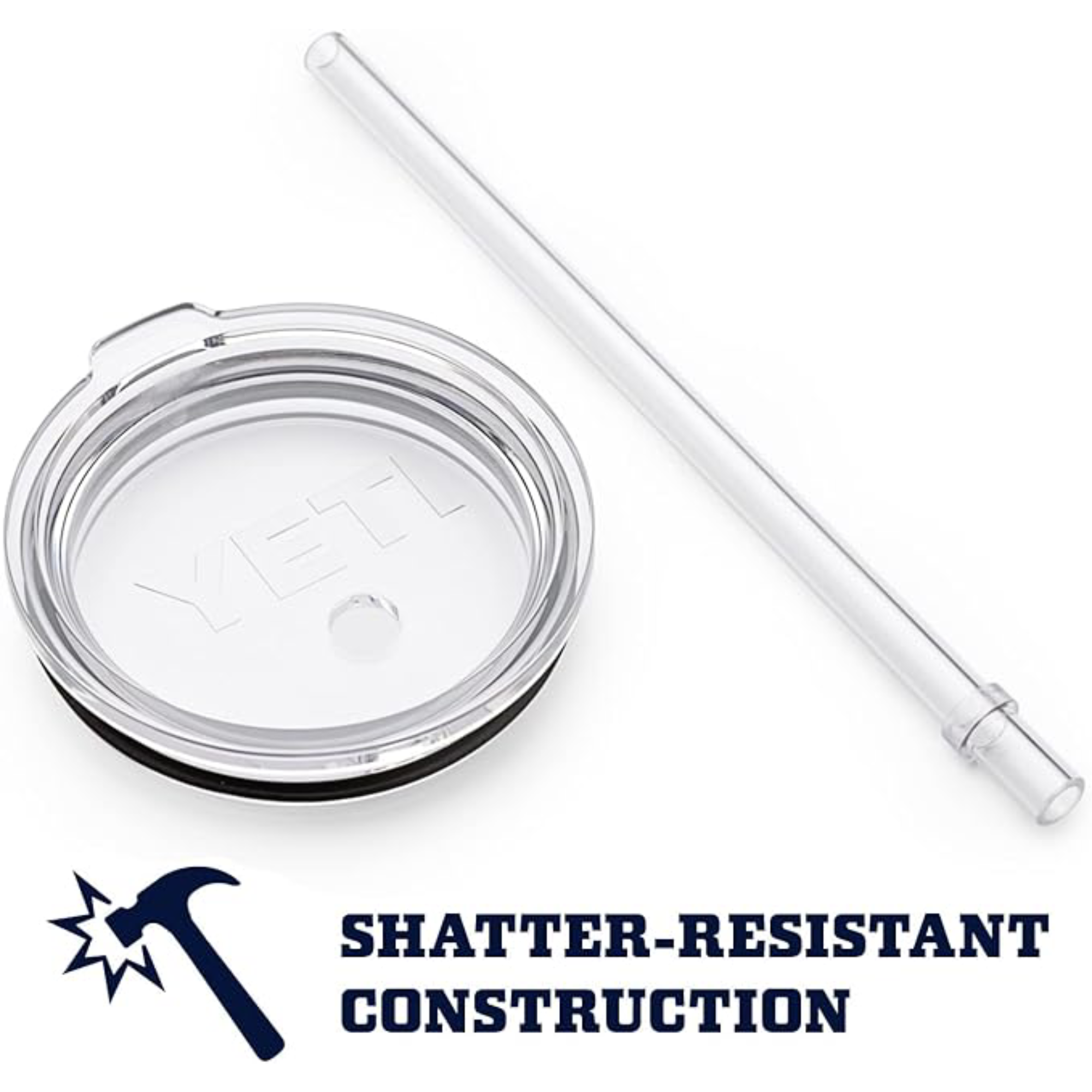 YETI Rambler - Vaso de 769 ml, de Acero Inoxidable, aislado al vacío, tapa para paja  - Carbón