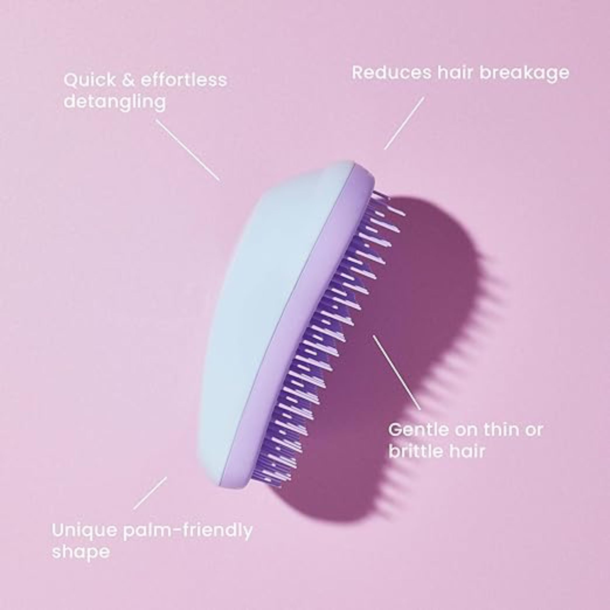 Tangle Teezer Cepillo para desenredar fino y frágil, violeta menta
