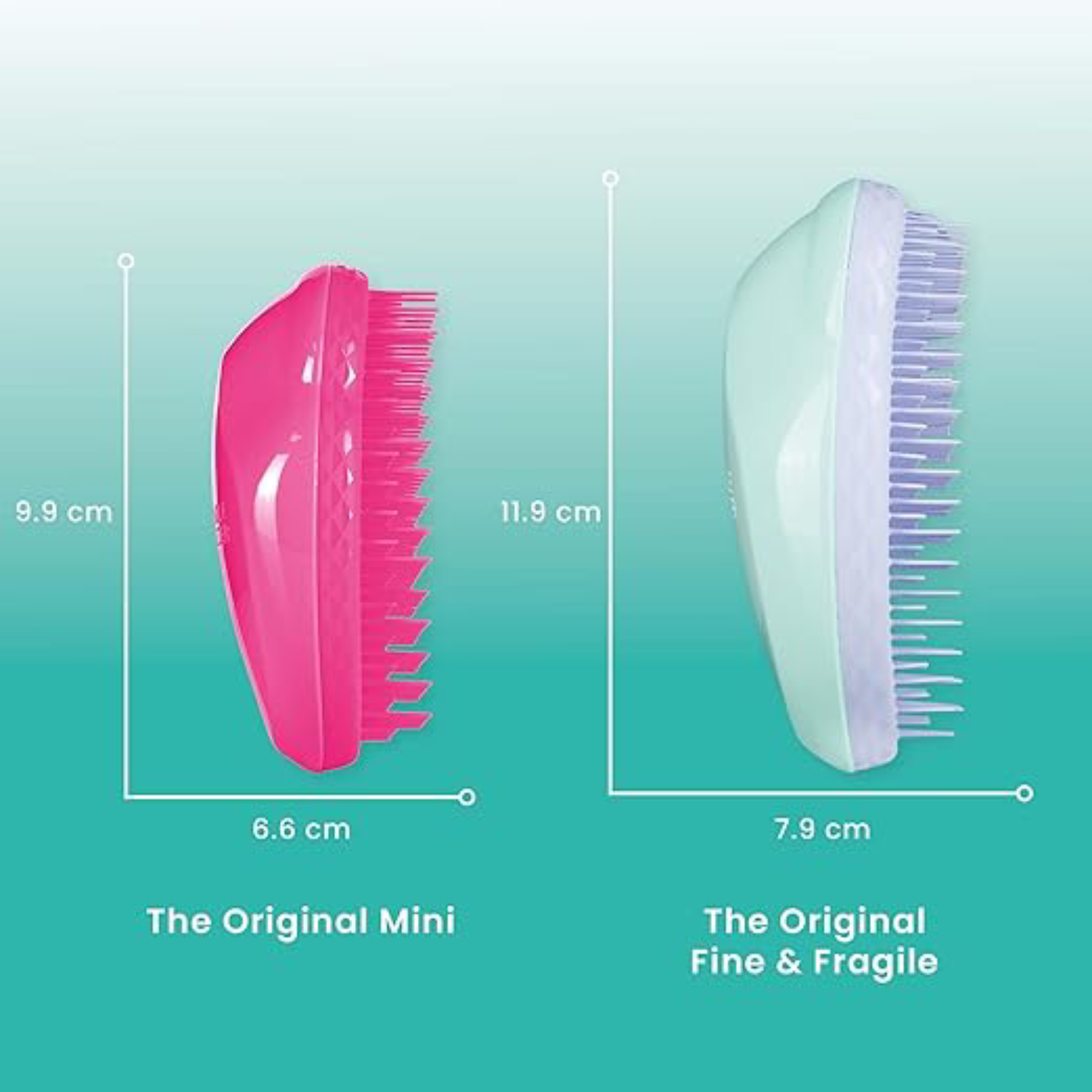 Tangle Teezer Cepillo para desenredar fino y frágil, violeta menta