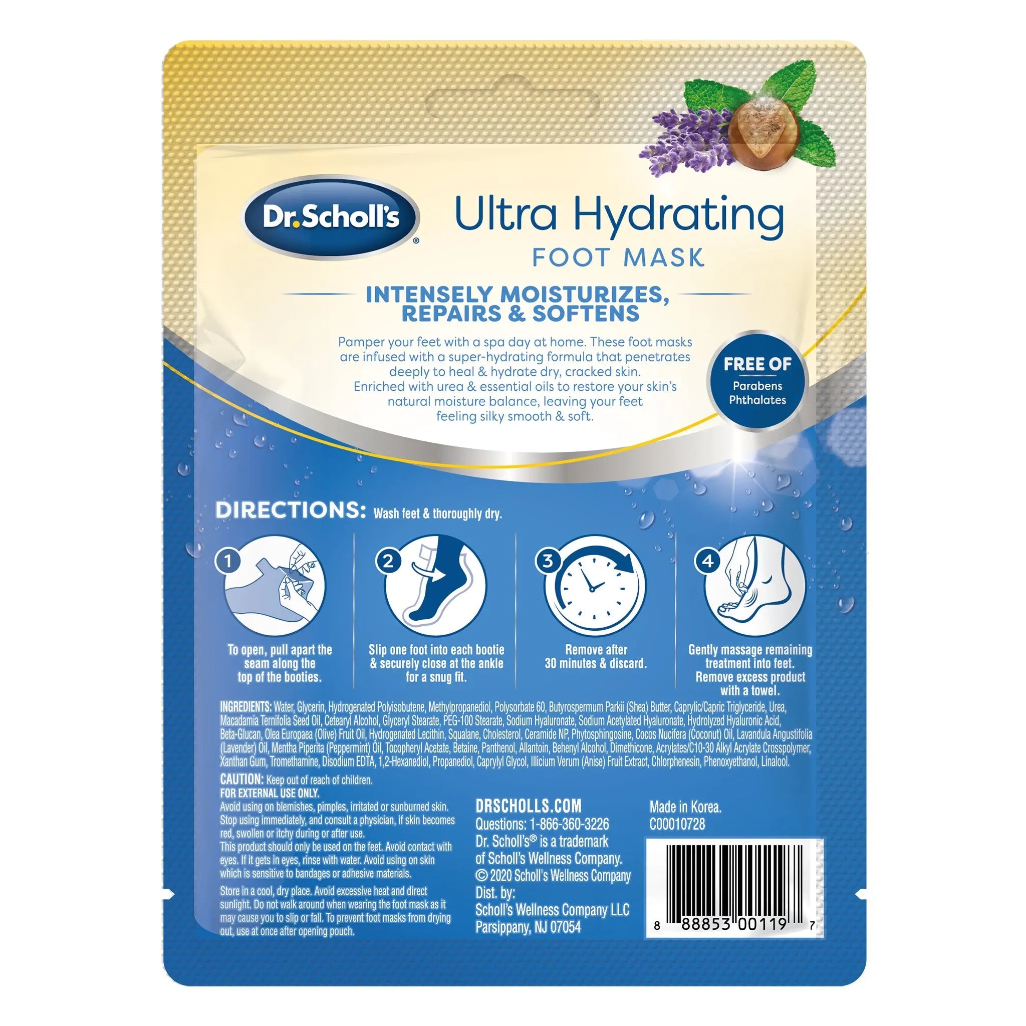 DR. SCHOLL’S Mascarilla para pies Ultra Hidratante