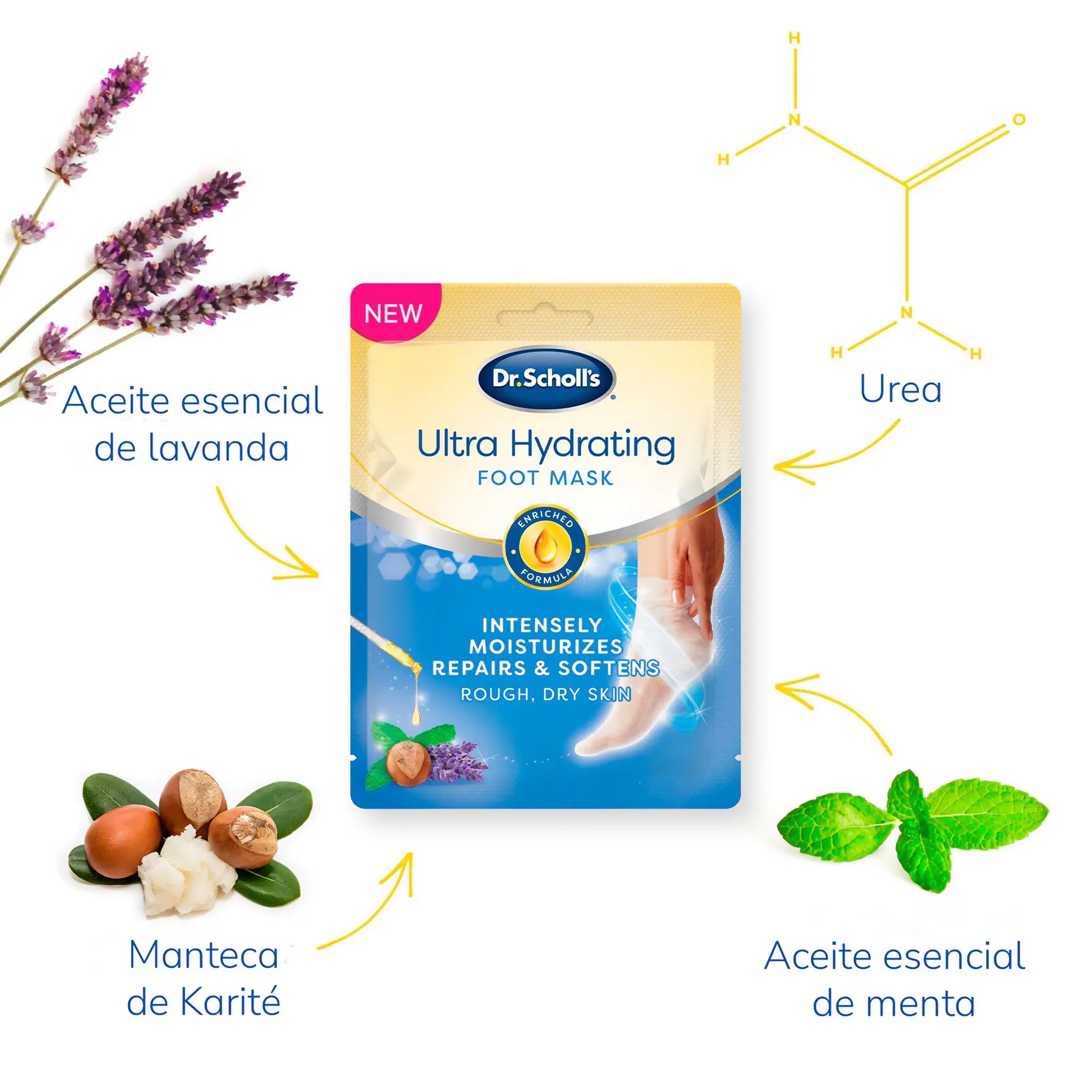 DR. SCHOLL’S Mascarilla para pies Ultra Hidratante