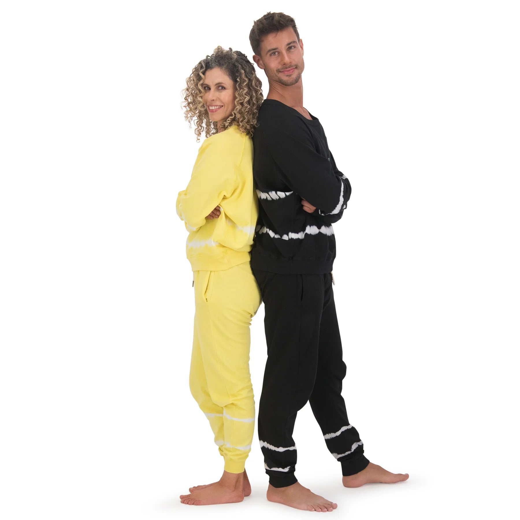 Pants Negros Sersana de Fleece con Tie Dye Unisex
