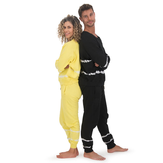 Pants Negros Sersana de Fleece con Tie Dye Unisex