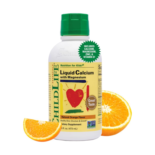 ChildLife Essentials Liquid Calcium with Magnesium, Natural Orange Flavor Liquid Formula - 473 mL