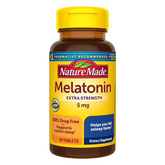 Nature Made Melatonin Tablets, 5 Mg  - 90 Count