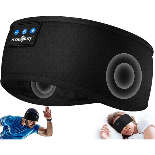 Musicozy Auriculares Inalámbricos Deportivos Resistentes al Sudor y Audífonos para Dormir con Altavoz Ultrafino