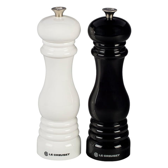 Le Creuset Juego de molinillos de sal y pimienta, 1/2 pulgadas cada uno, blanco y negro