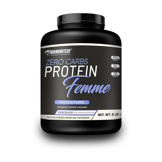 Diamondtech Proteina Whey Femme mujer Zero carbs 5lbs con Colágeno Hidrolizado (CHOCOLATE)
