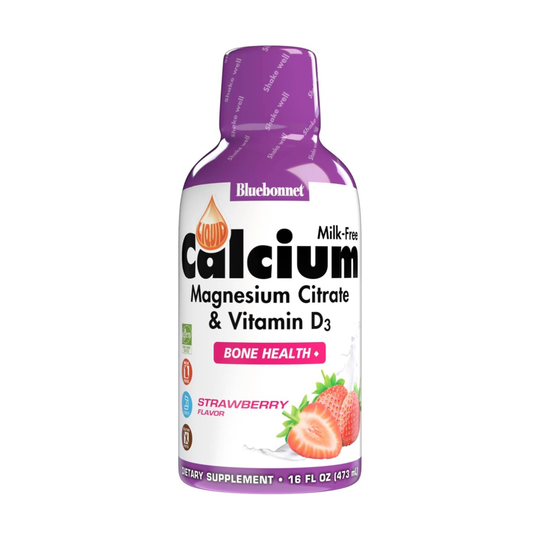 Bluebonnet Nutrition Liquid Calcium Magnesium Citrate Plus Vitamin D3 Strawberry - 473 Ml