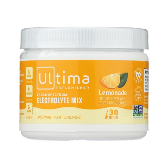 Ultima Replenisher Electrolyte Hydration Powder, Lemonade, 30 Serving Canister