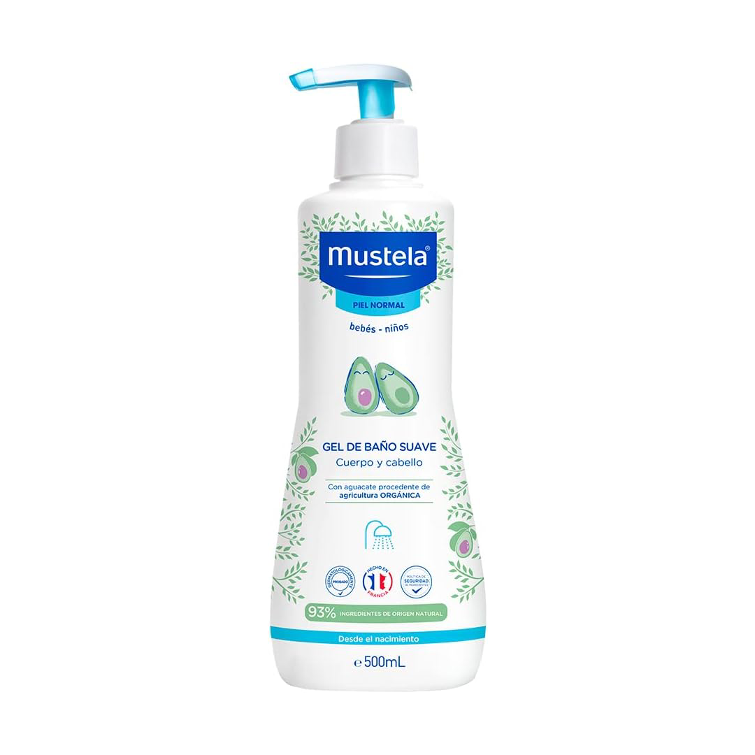 Mustela - Gel de Baño Corporal Suave, Bebés y Niños - 500 ml