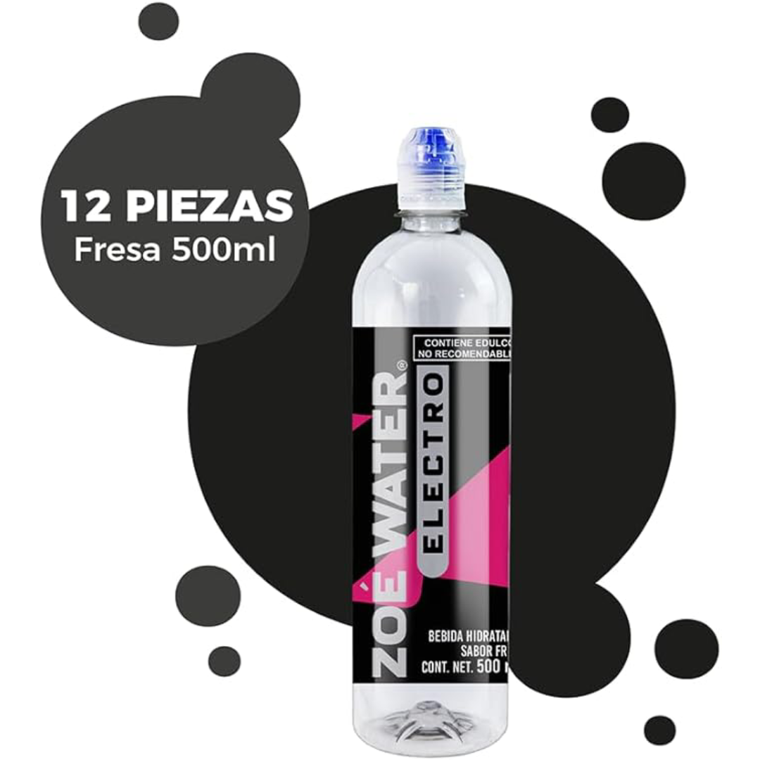 Zoé Water Electro| Pack 12 Piezas| Electrolitos Ready To Drink - Fresa