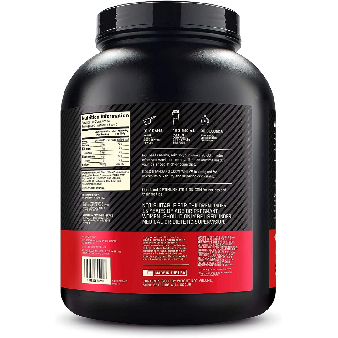 Optimum Nutrition - 100% Whey Gold Standard, Vainilla - 2.27 kg