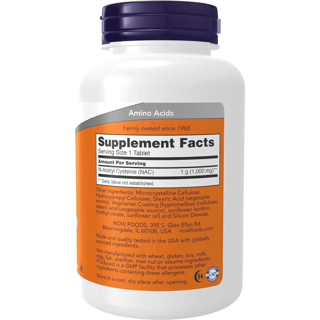 Now Foods N-Acetyl-Cysteine Tablet, 1000 mg, 120 Count