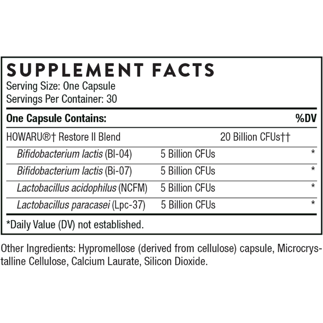 Thorne - Suplemento probiótico FloraSport 20B - 30 cap