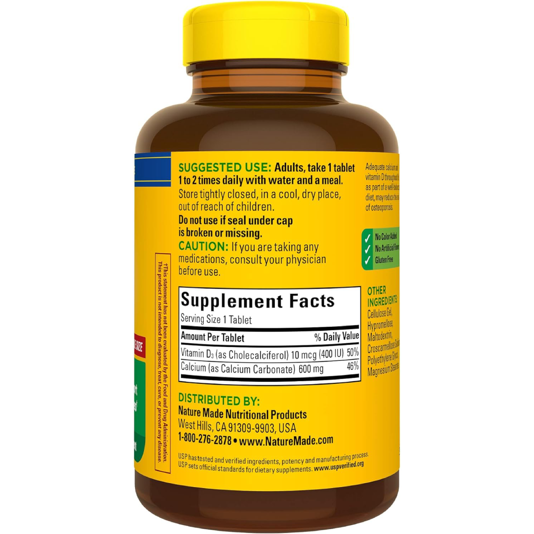 Nature Made - Calcium 600 mg with Vitamin D3 - 220 tab