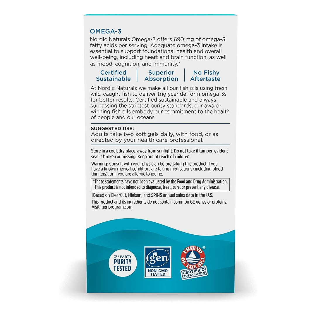 Nordic Naturals - Omega-3 Lemon taste - 180 Softgels